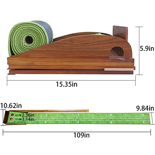 CRESTGOLF golf putting mat indoor,Golf Putting Mat 2.9 x 0.45 m Automatic Return Track for Outdoor Golf Training,Suitability for golf Enthusiasts,golf