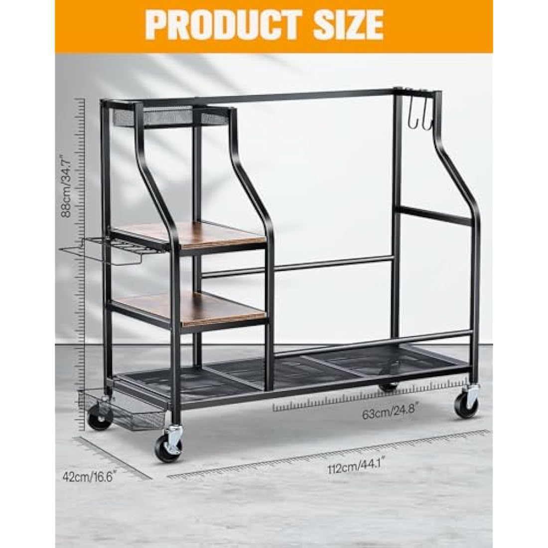 EXTCCT Golf Bags Storage Organizer- Golf Bag Stand for Golf Equipment Accessories, Golf Bag Storage Rack with Wheels, Golf Club, Golf Gear Organisers