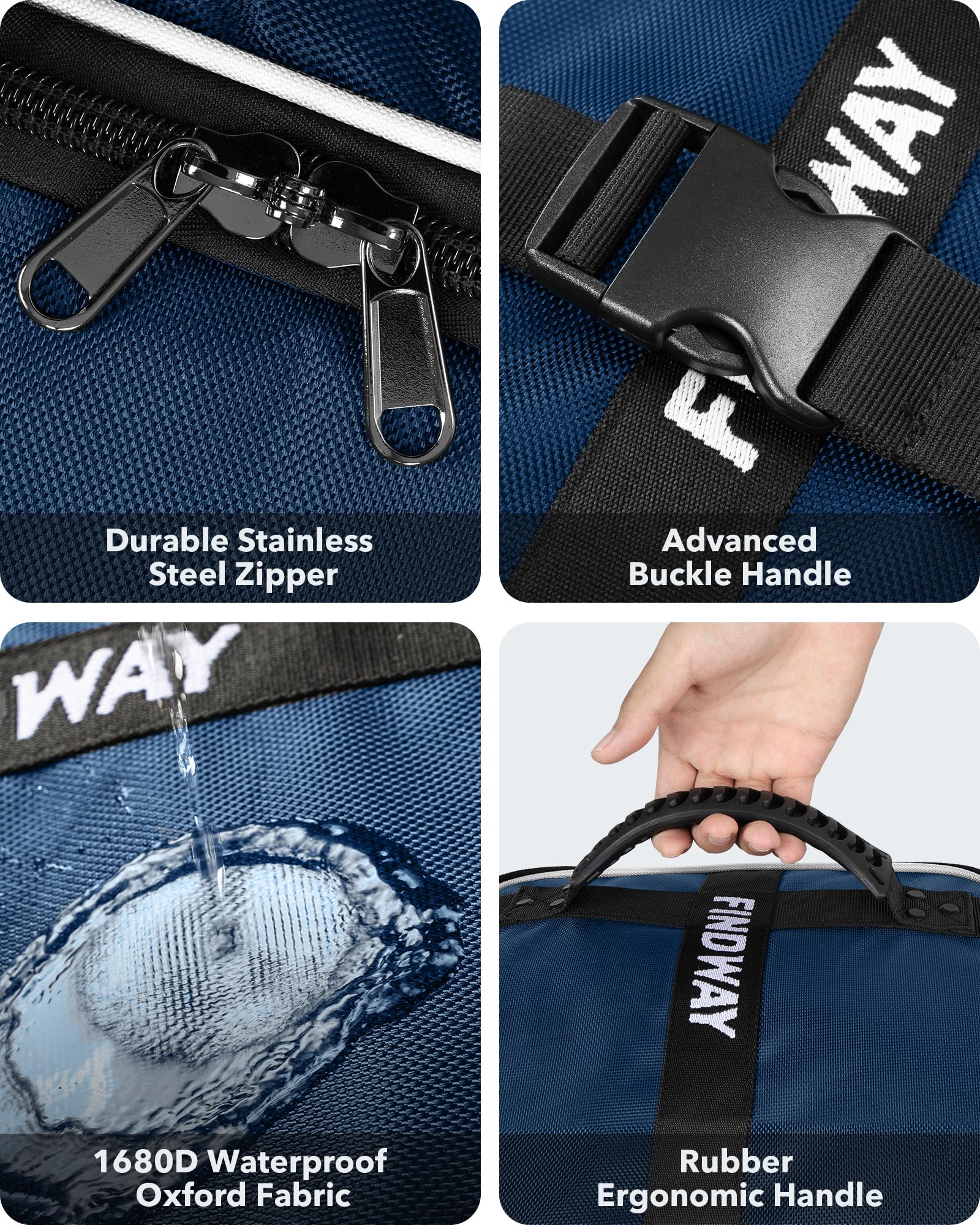 Findway Golf Travel Bag with Wheels [Upgraded], 1680D Heavy Duty Oxford Wear-Resistant Waterproof Travel Golf Bag Case with [Extra Removable Pad],